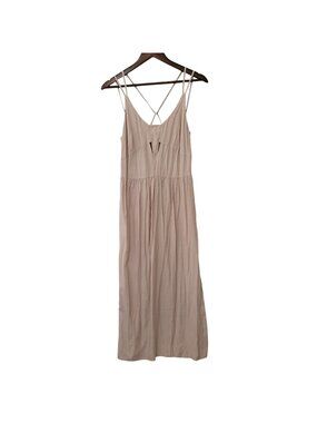 Something Else By Natalie Wood Strappy Back Maxi Dress Size 6 Beige Boho NWT